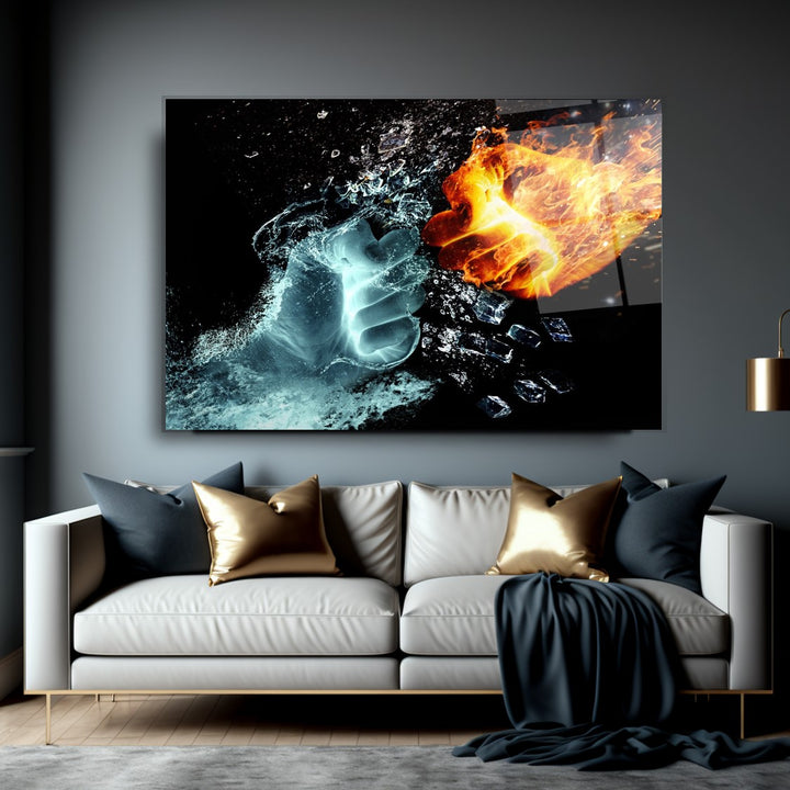 Ateş Ve Su Cam Tablo