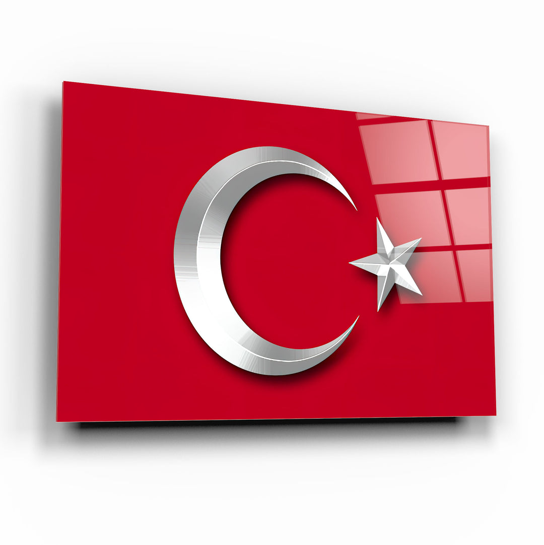 Türk Bayrağı Cam Tablo