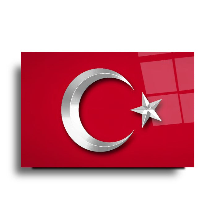 Türk Bayrağı Cam Tablo