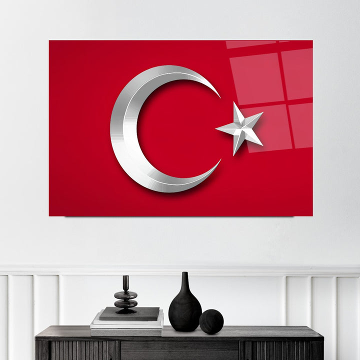 Türk Bayrağı Cam Tablo