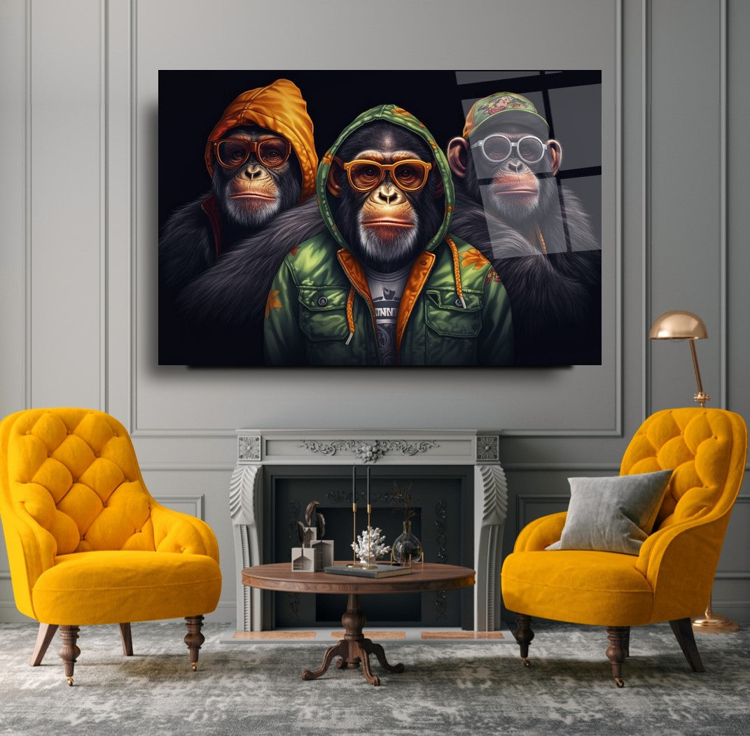 Üç Maymun Cam Tablo