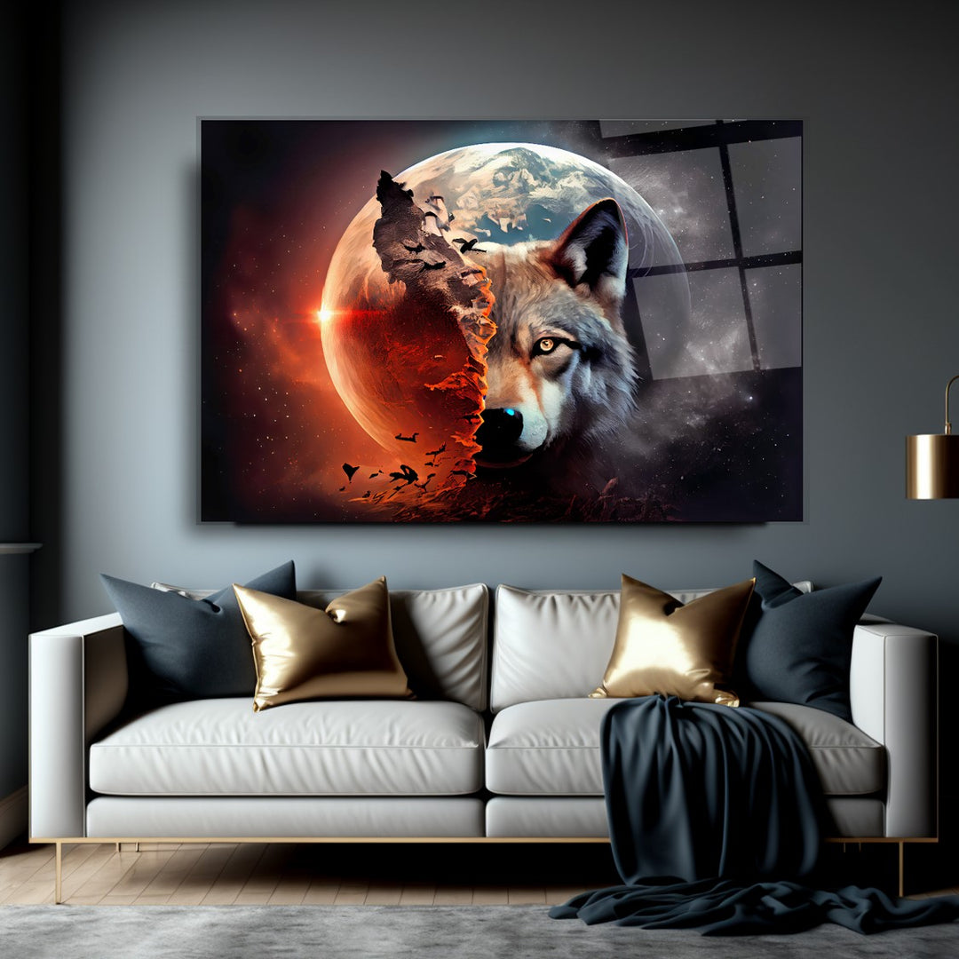 Ay ve Kurt Cam Tablo