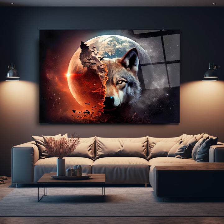 Ay ve Kurt Cam Tablo