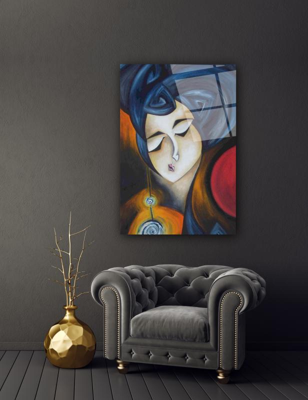 Kadın Silüeti Cam Tablo