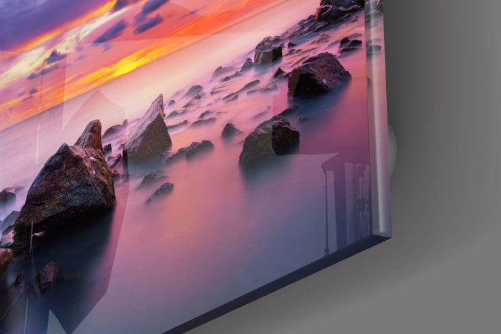 Denizde Gün Batımı Cam Tablo No:2038