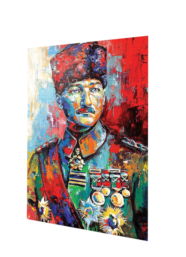 Renkli Atatürk Cam Tablo