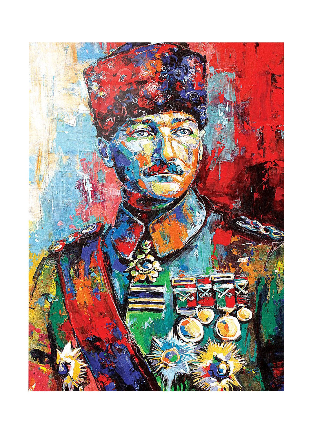 Renkli Atatürk Cam Tablo