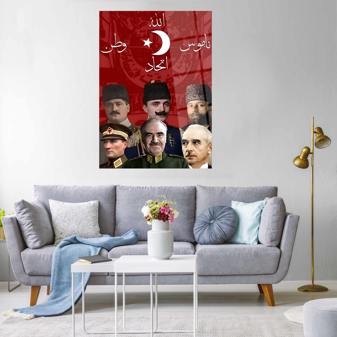 Allah – Vatan – Namus – İttihad Cam Tablo - Atatürk-3