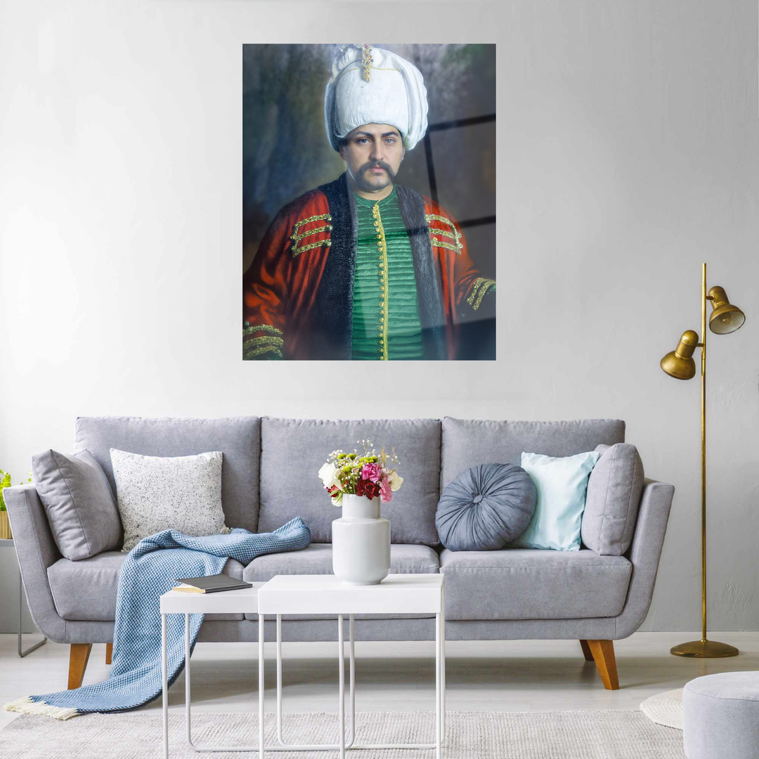 Yavuz Sultan Selim Portre Cam Tablo