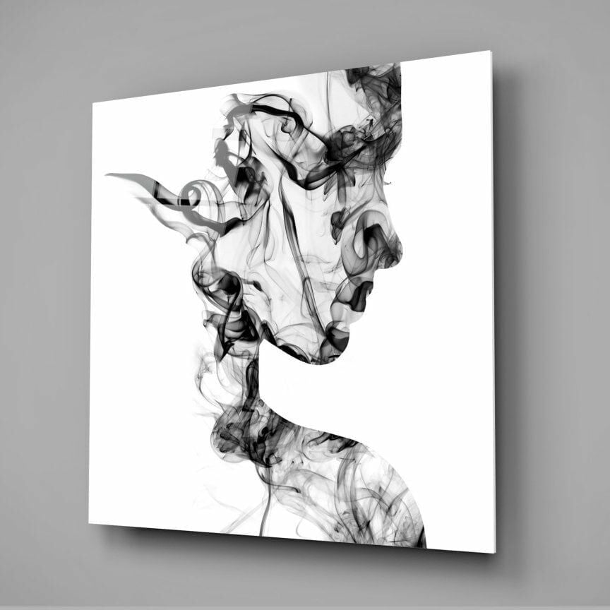 Duman Silüetler Cam Tablo