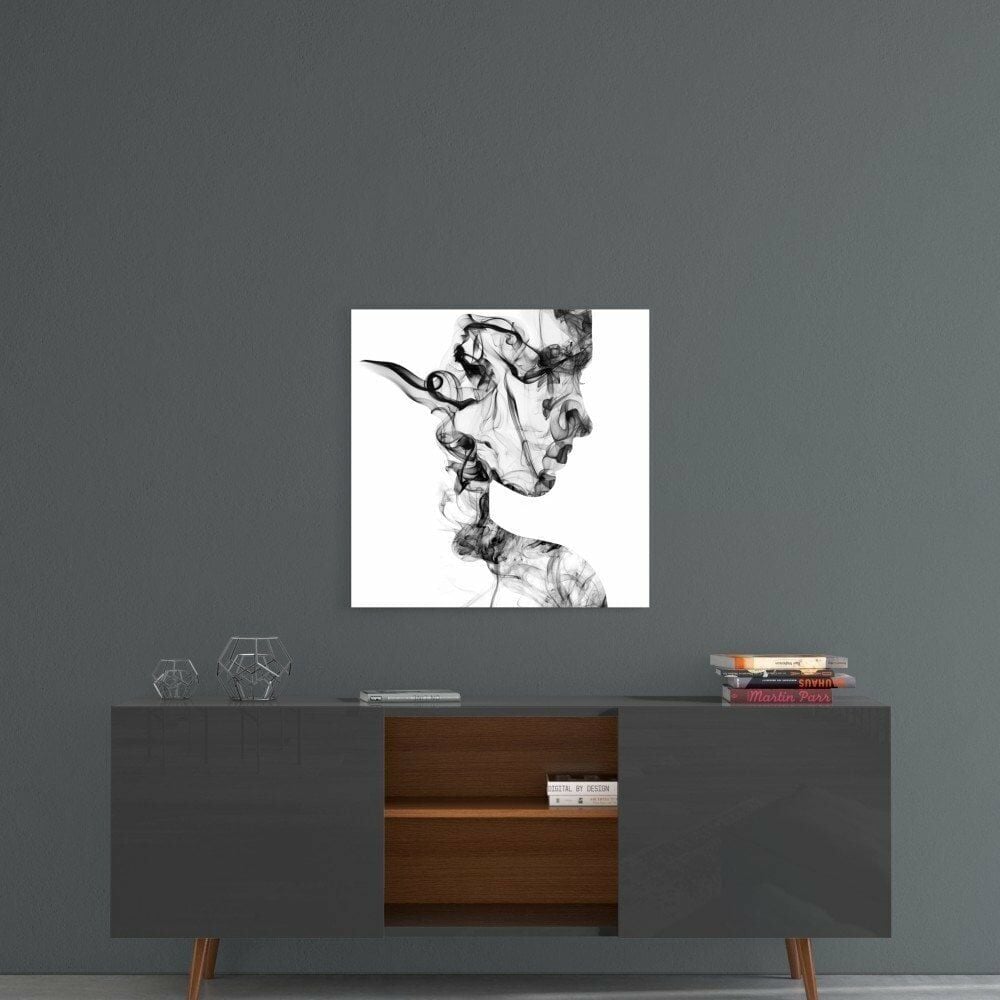 Duman Silüetler Cam Tablo