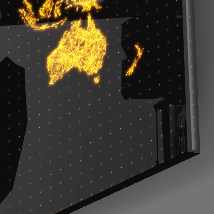 Dünya Haritası Cam Tablo
