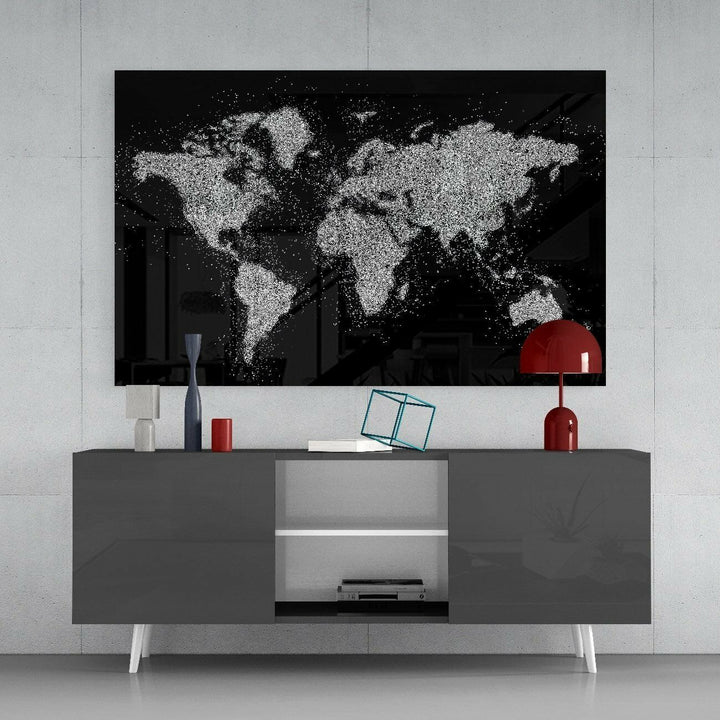 Dünya Haritası Cam Tablo