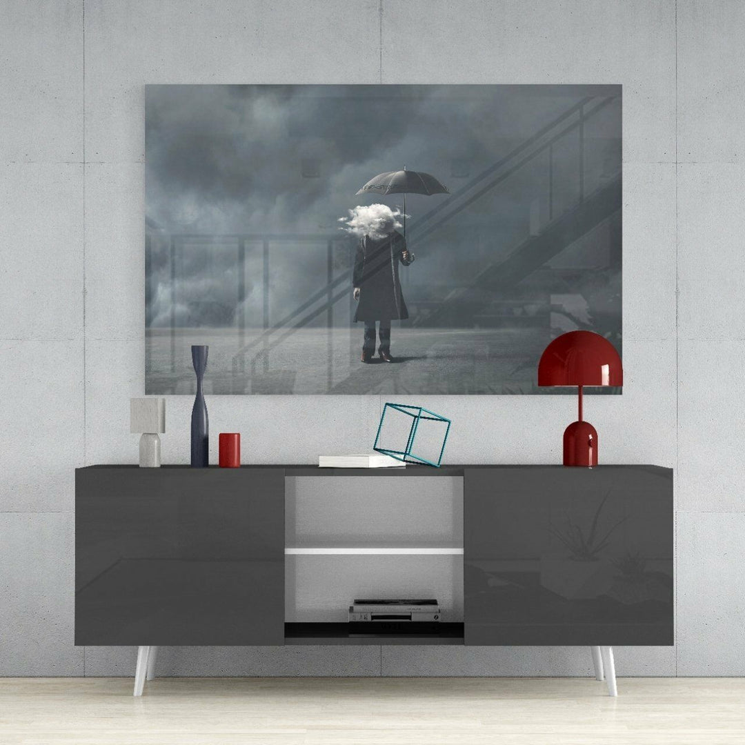 Düşüncelerde Fırtına Cam Tablo