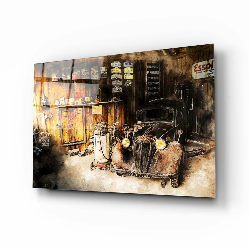 Eski Garaj Retro Cam Tablo