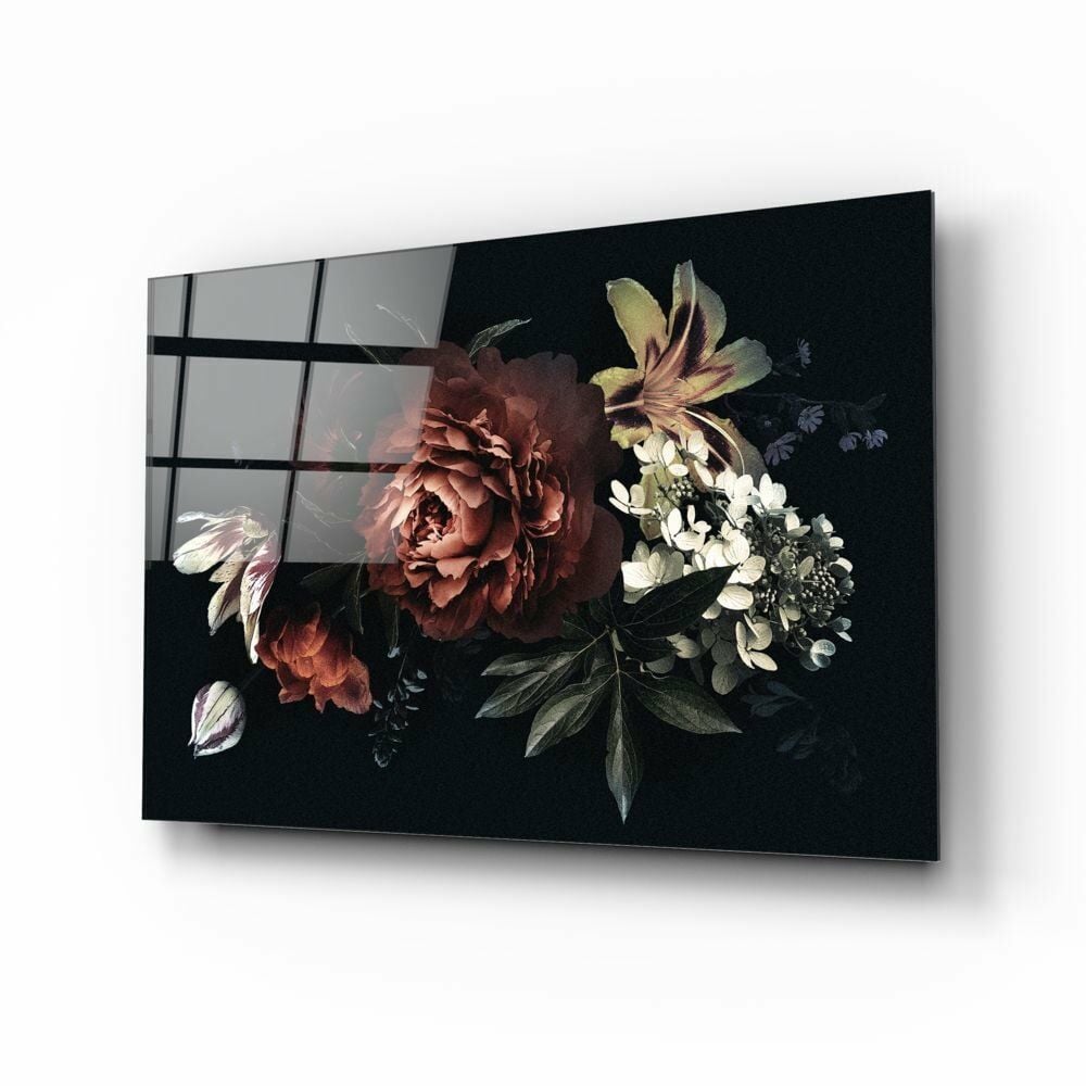 Floral Desen Cam Tablo