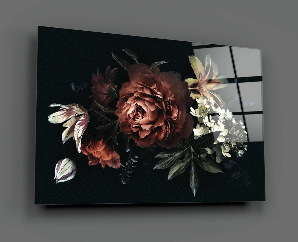 Floral Desen Cam Tablo