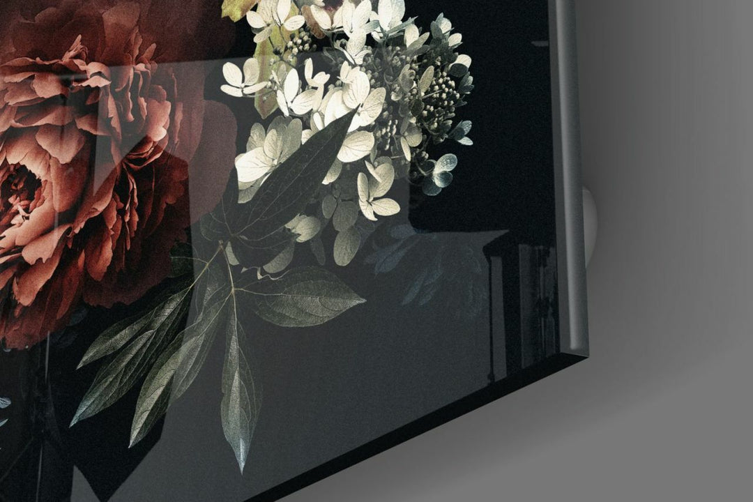 Floral Desen Cam Tablo