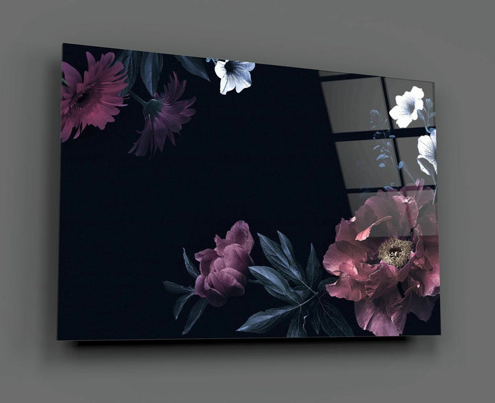 Floral Desen Cam Tablo