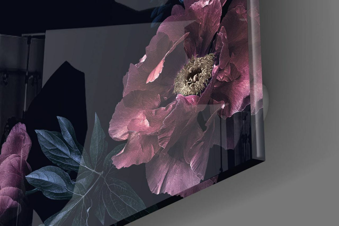 Floral Desen Cam Tablo