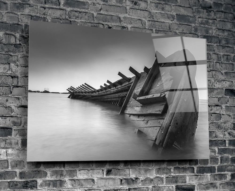 Gemi Enkazı Cam Tablo
