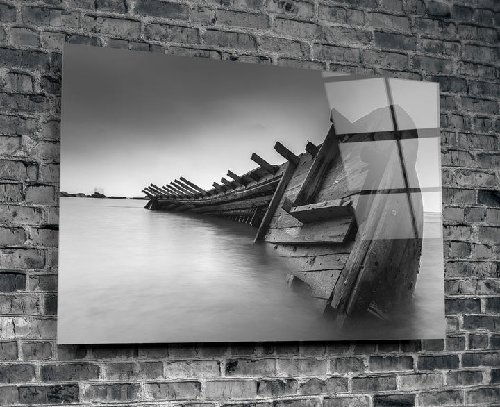 Gemi Enkazı Cam Tablo