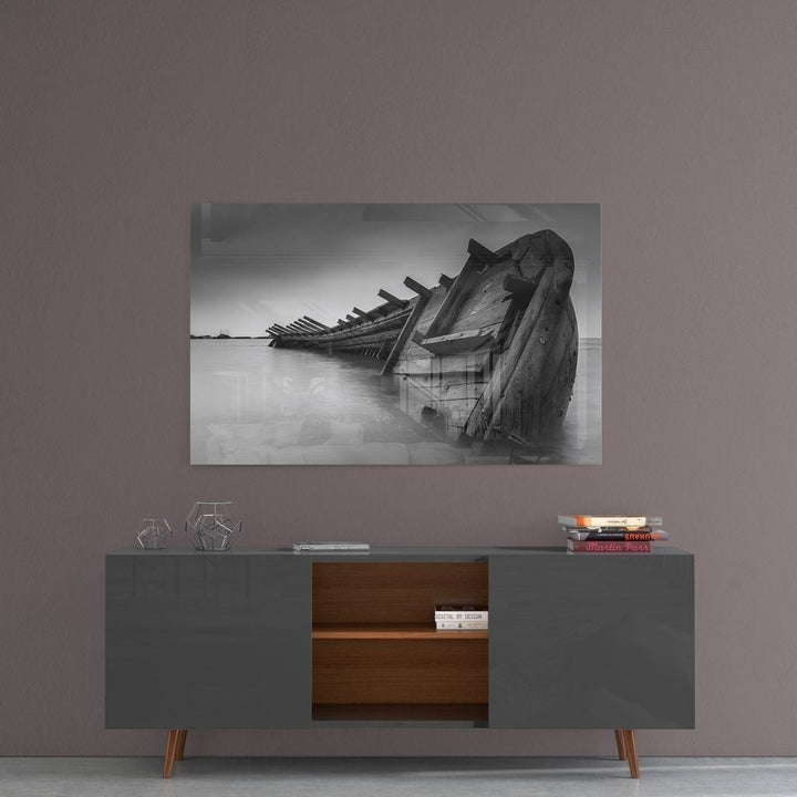 Gemi Enkazı Cam Tablo