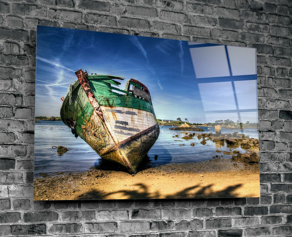 Gemi Enkazı Cam Tablo