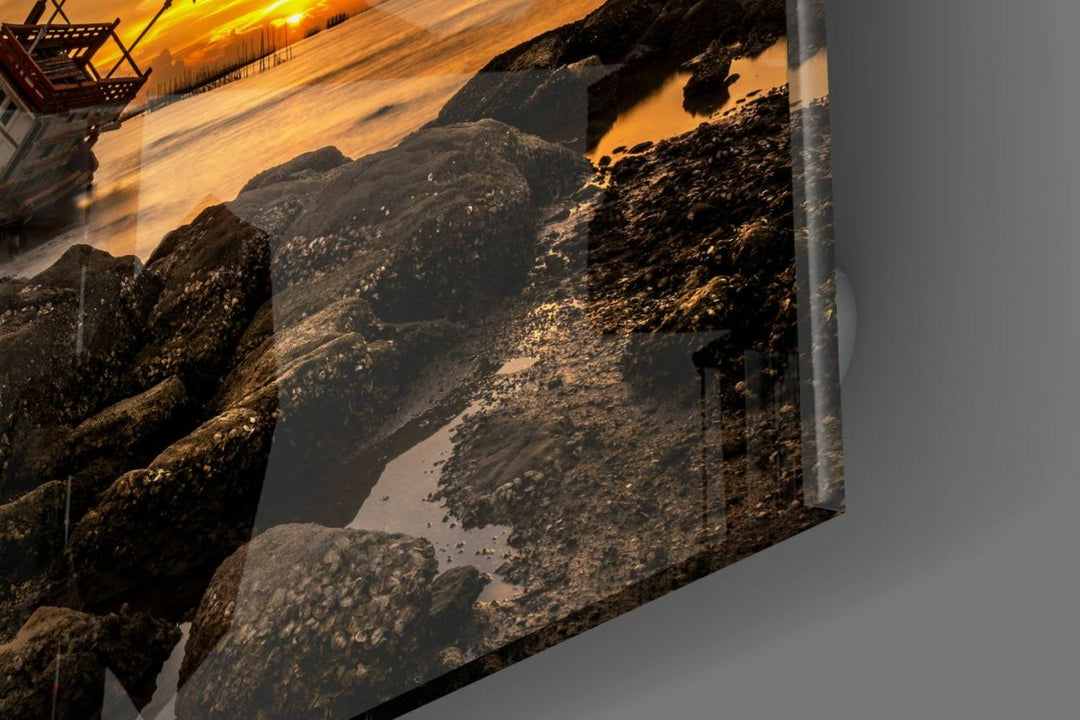 Gemi Enkazı Cam Tablo