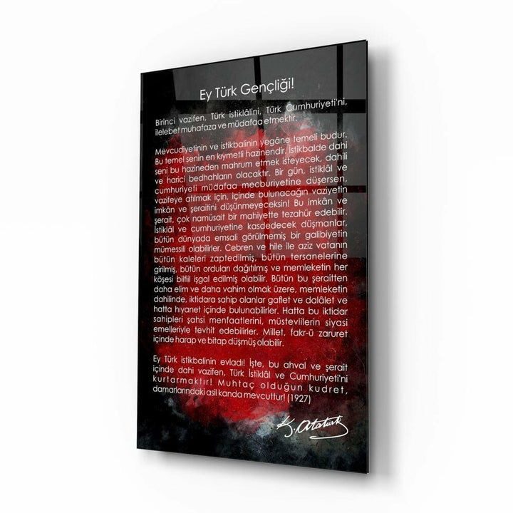 Gençliğe Hitabe Cam Tablo