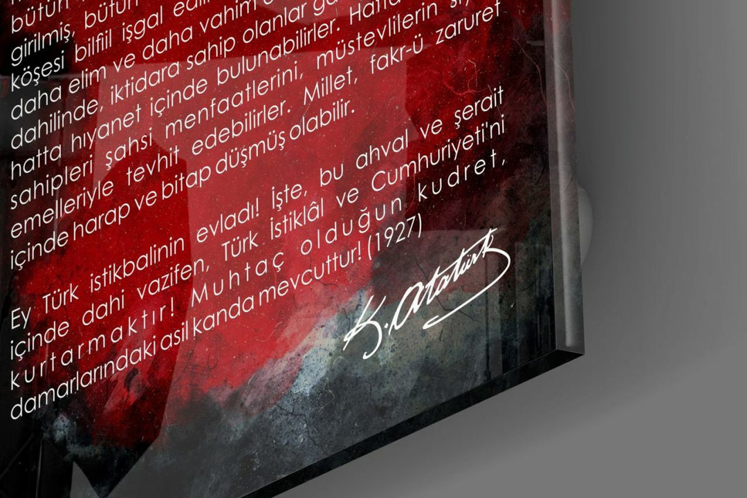 Gençliğe Hitabe Cam Tablo