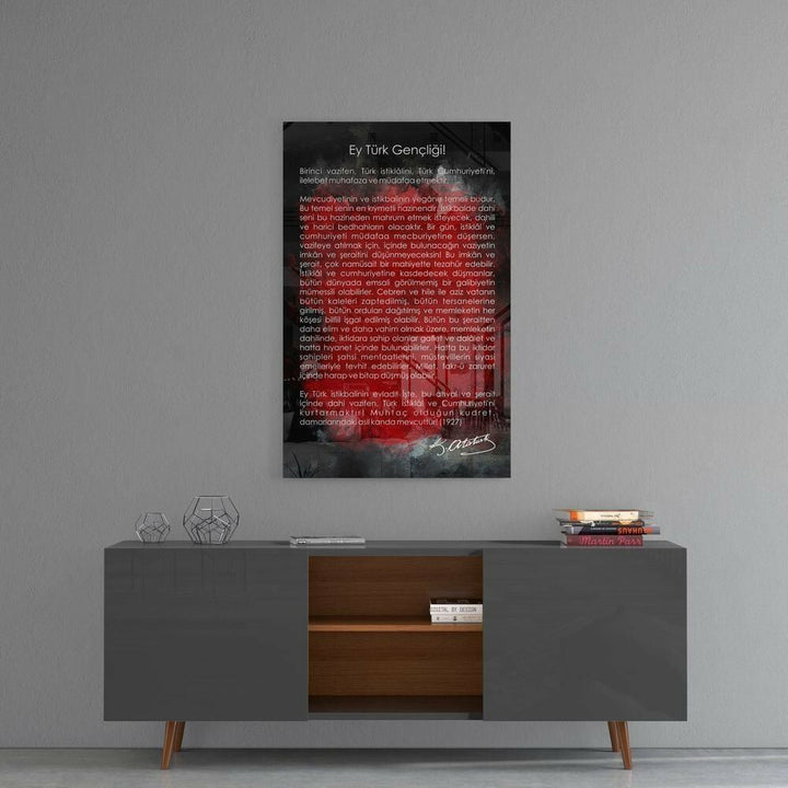 Gençliğe Hitabe Cam Tablo