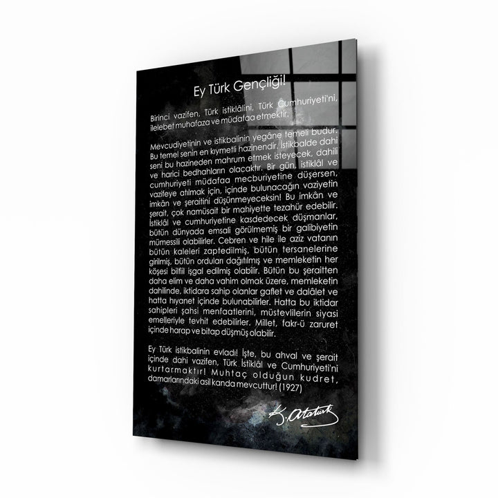 Gençliğe Hitabe Cam Tablo