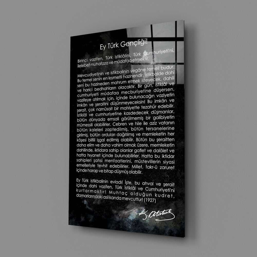 Gençliğe Hitabe Cam Tablo