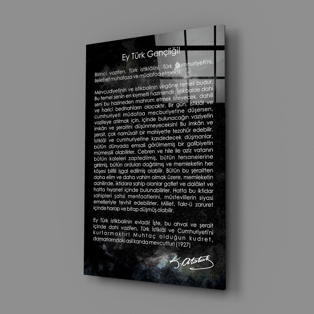 Gençliğe Hitabe Cam Tablo