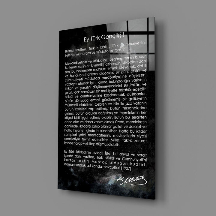 Gençliğe Hitabe Cam Tablo