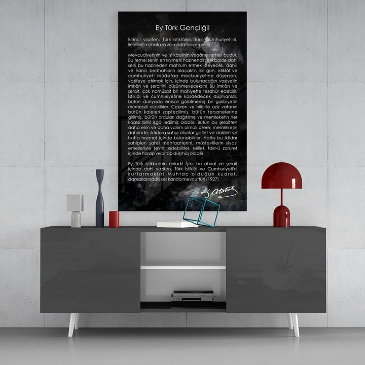 Gençliğe Hitabe Cam Tablo