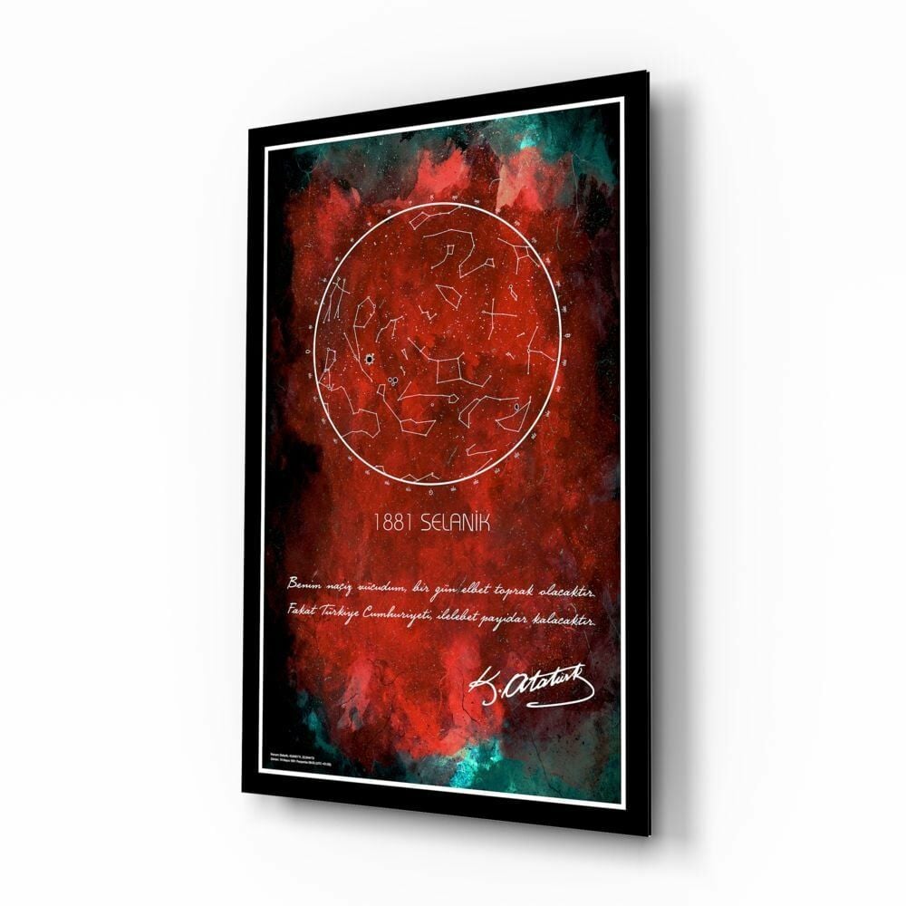 Gök Atlası Atatürk Cam Tablo