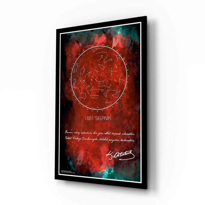 Gök Atlası Atatürk Cam Tablo