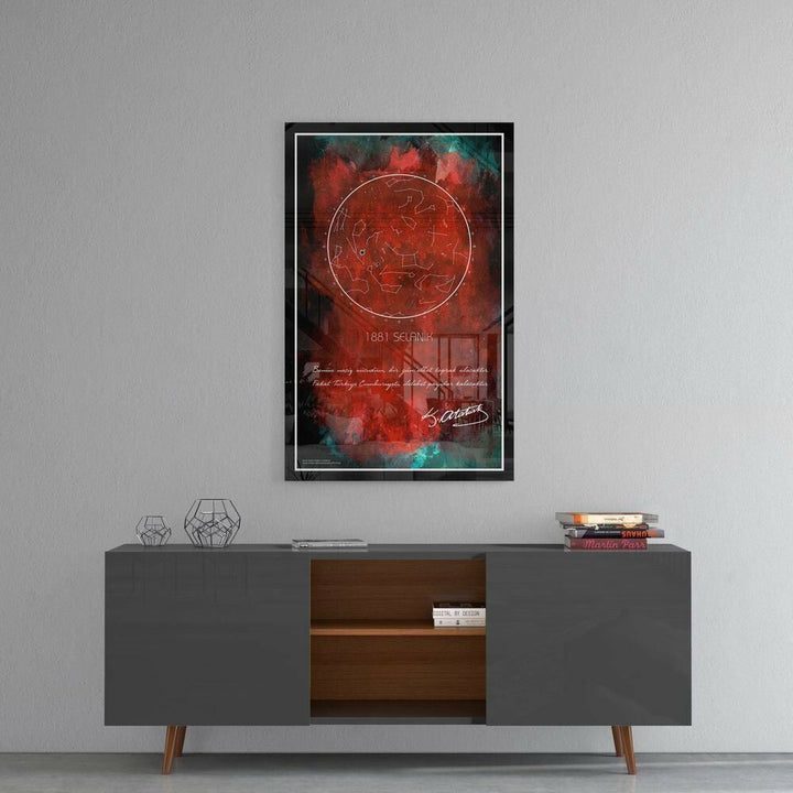 Gök Atlası Atatürk Cam Tablo