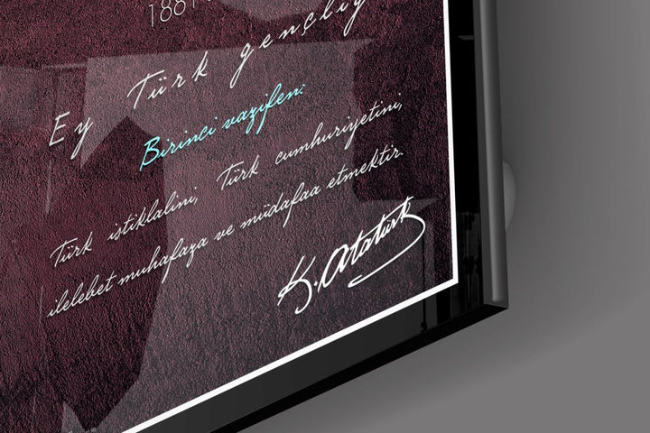 Gök Atlası Atatürk Cam Tablo