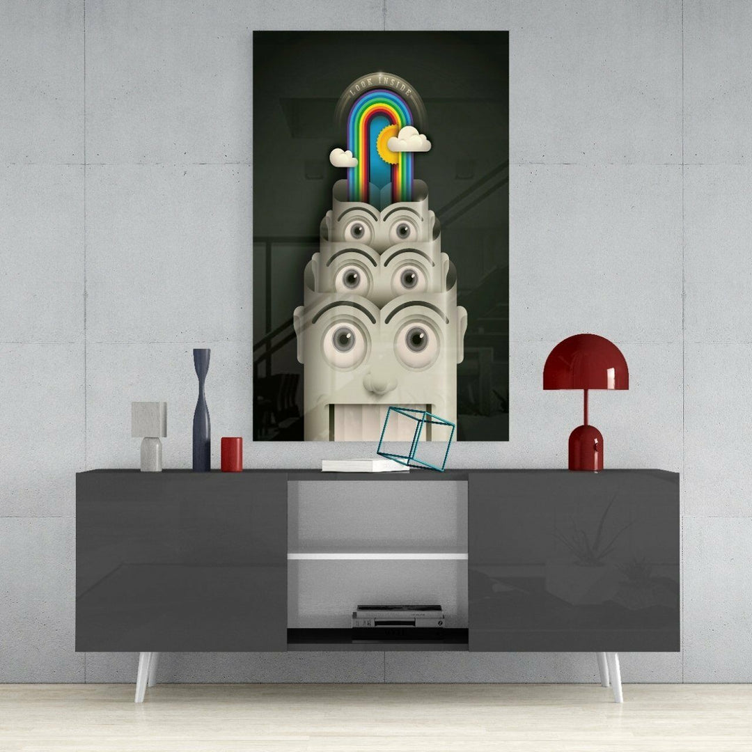 Gökkuşağı Makinesi Cam Tablo