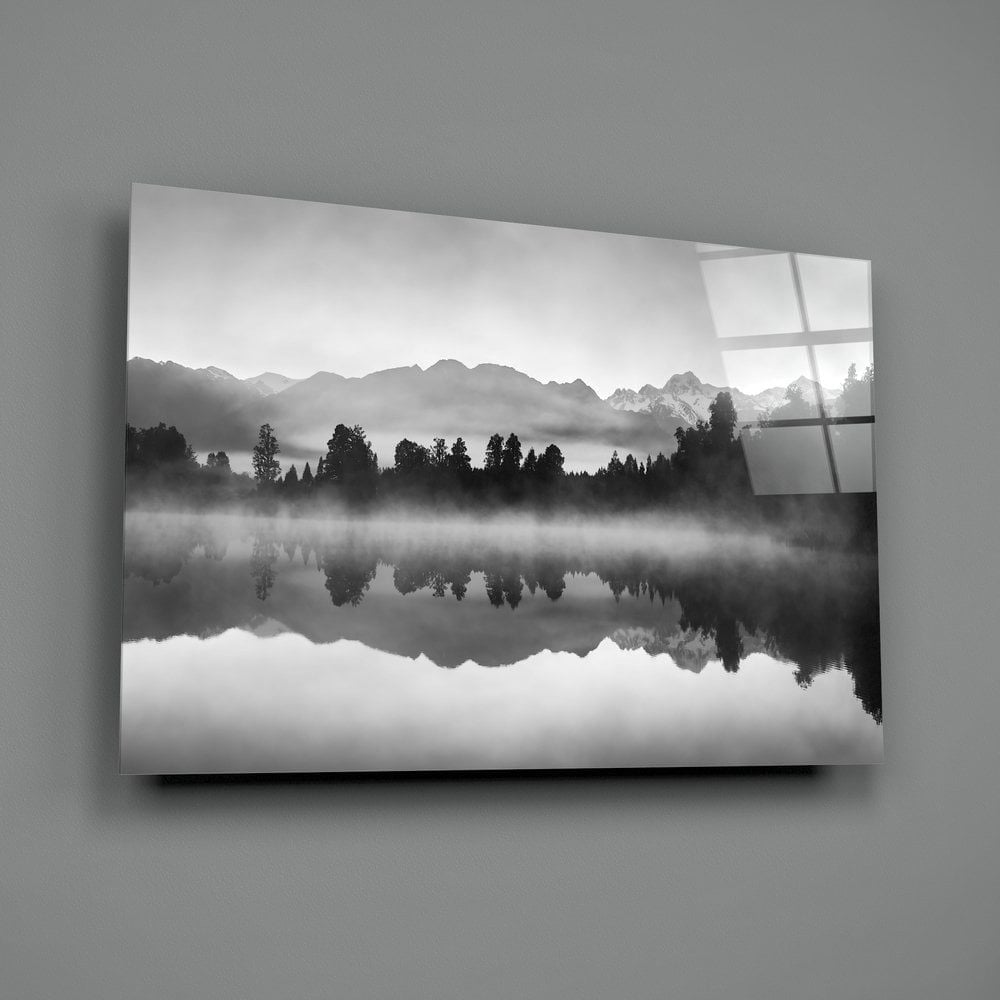 Göl Manzarası Cam Tablo