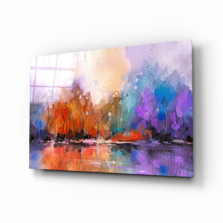 Göl Manzarası Cam Tablo