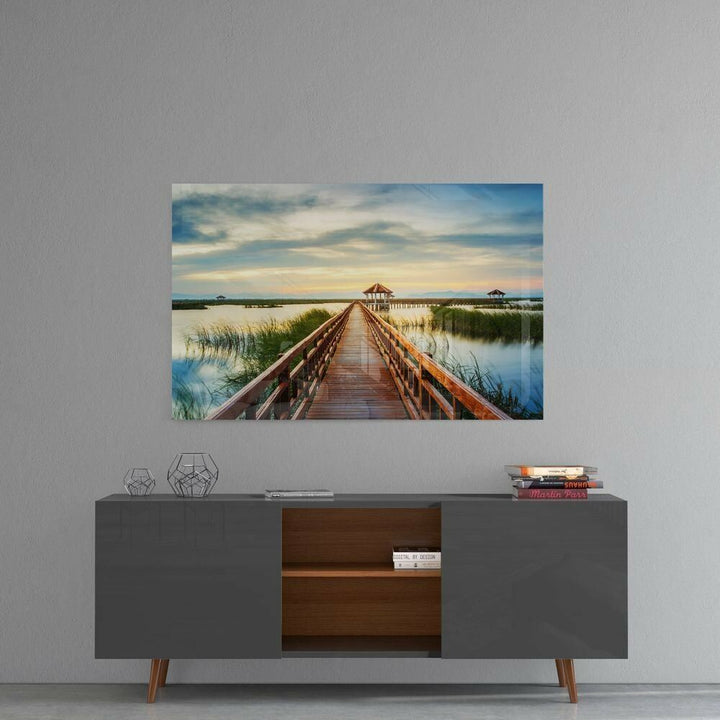 Gölde Uzun Rıhtım Cam Tablo