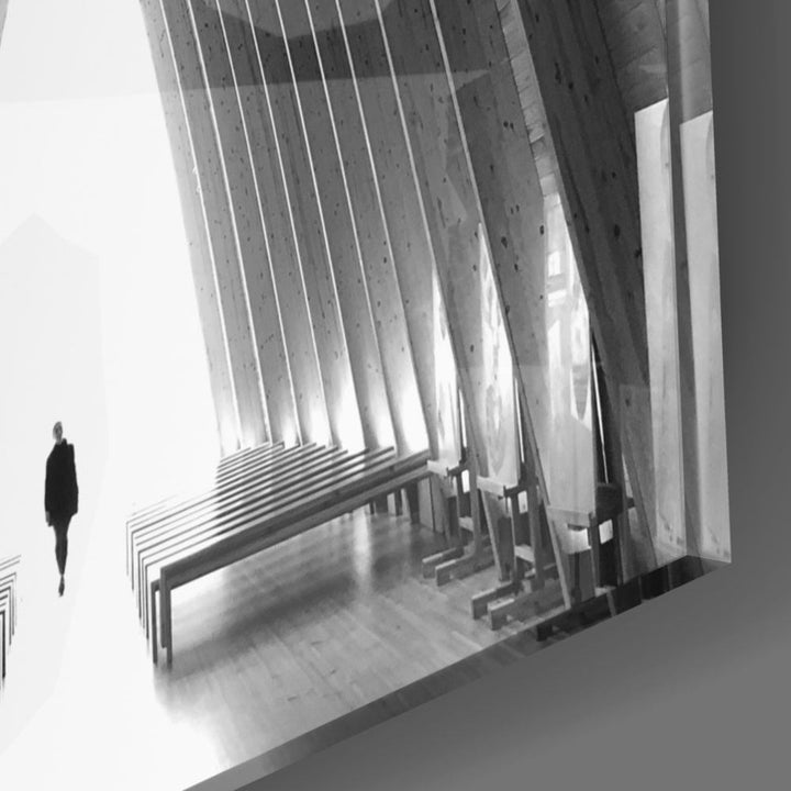 Gri Şehir Manzarası Cam Tablo