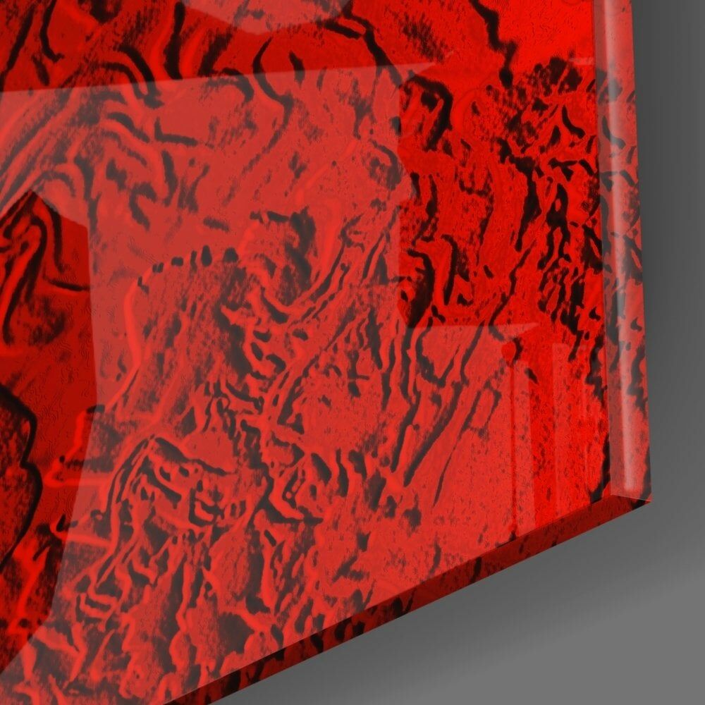 Gül Desenli Cam Tablo