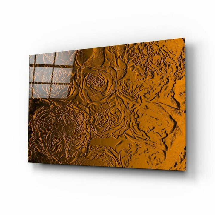 Gül Desenli Cam Tablo