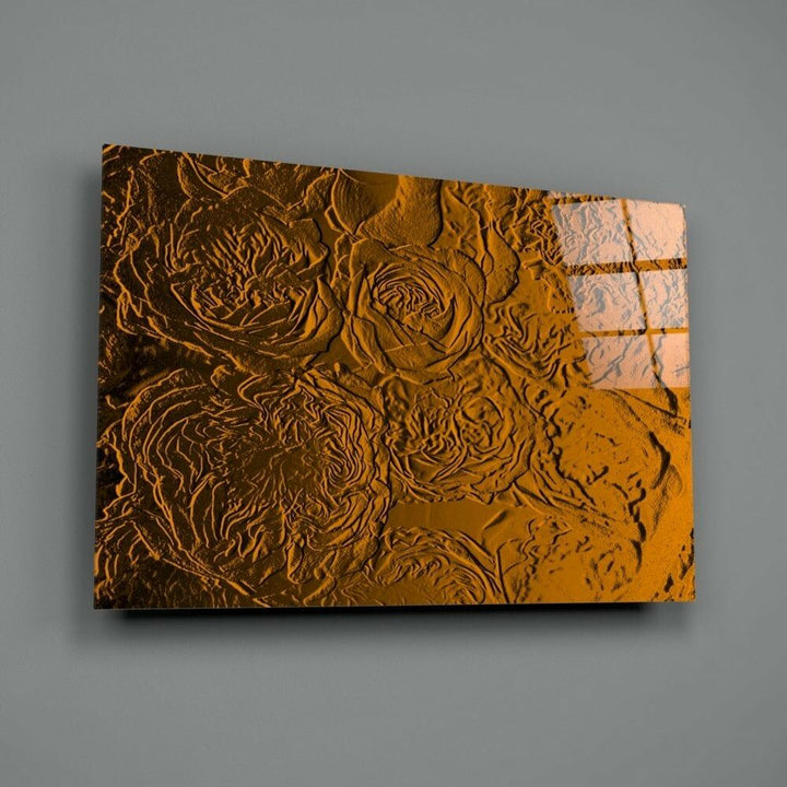 Gül Desenli Cam Tablo