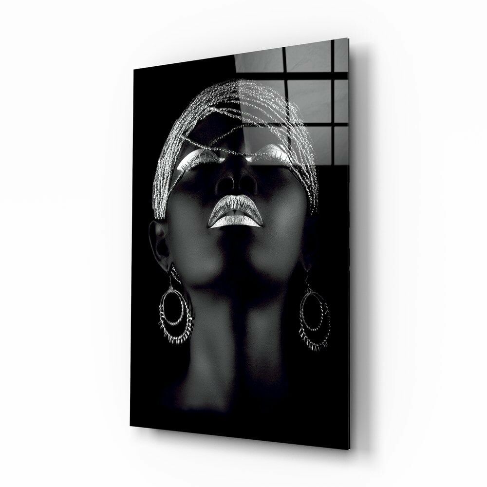 Gümüş Kadın Cam Tablo